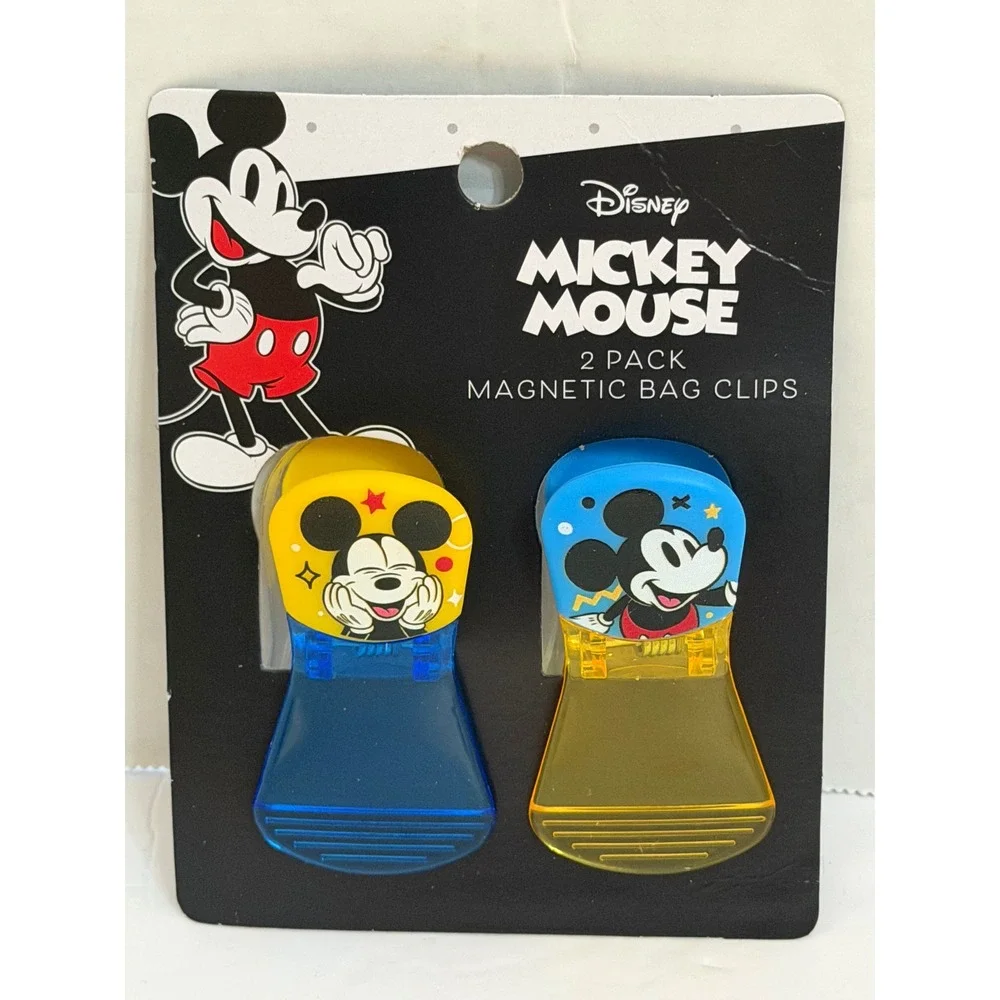 Disney Mickey Mouse 2 Pack Magnetic Bag Clips Blue Yellow Best Brands NEW